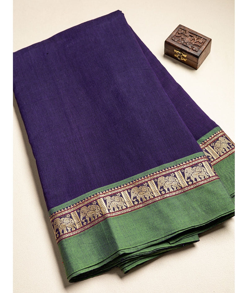 Handloom Cotton Narayanpet Zari Border Fabric