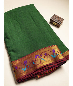 Handloom Cotton Narayanpet Zari Border Fabric