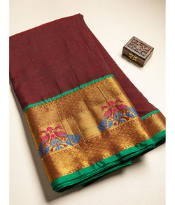 Handloom Cotton Narayanpet Zari Border Fabric