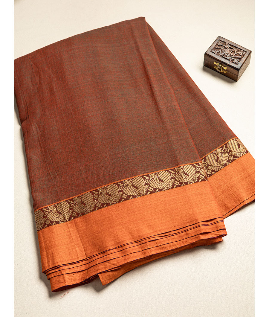 Handloom Cotton Narayanpet Zari Border Fabric