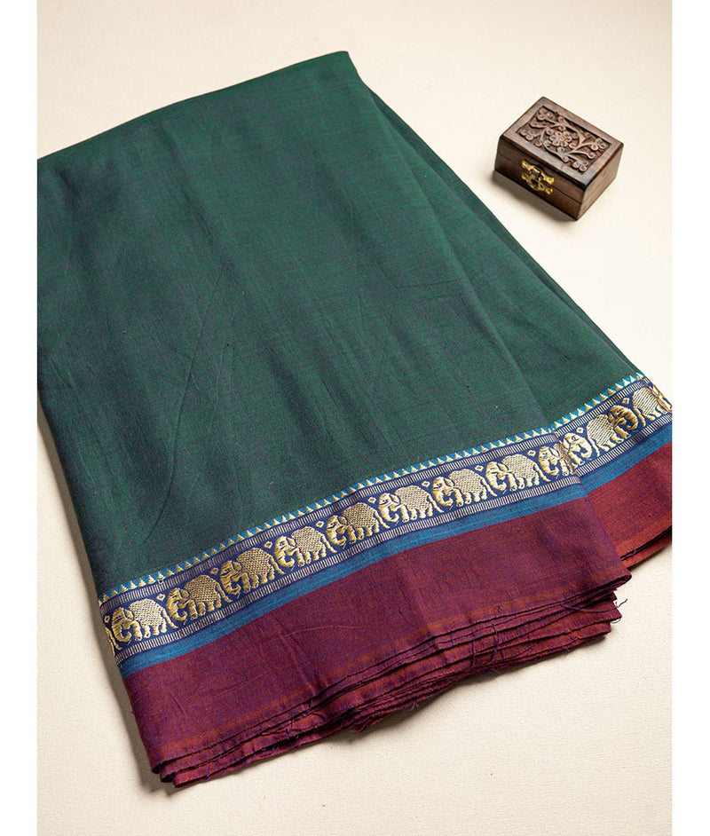 Handloom Cotton Narayanpet Zari Border Fabric