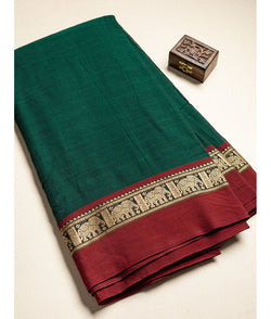Handloom Cotton Narayanpet Zari Border Fabric