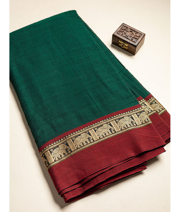 Handloom Cotton Narayanpet Zari Border Fabric