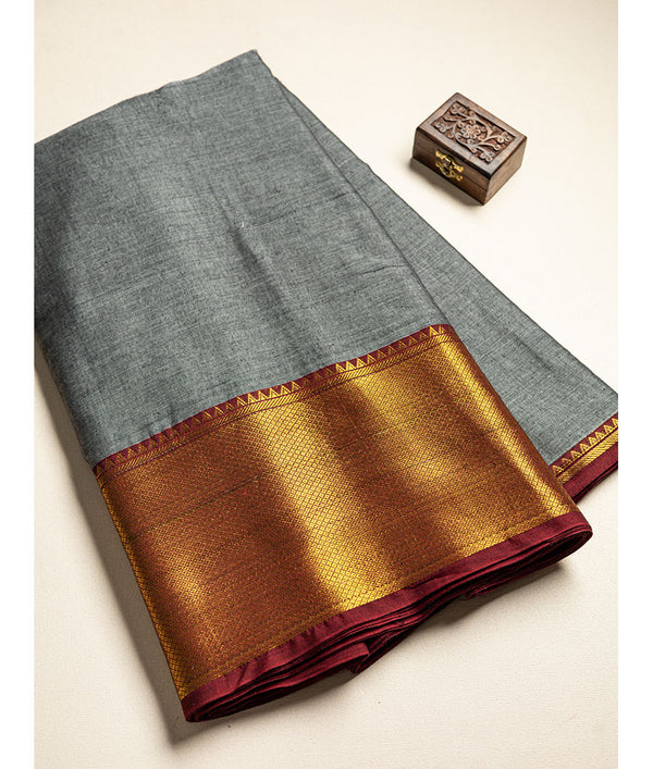 Handloom Cotton Narayanpet Zari Border Fabric