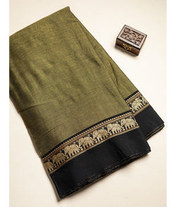 Handloom Cotton Narayanpet Zari Border Fabric
