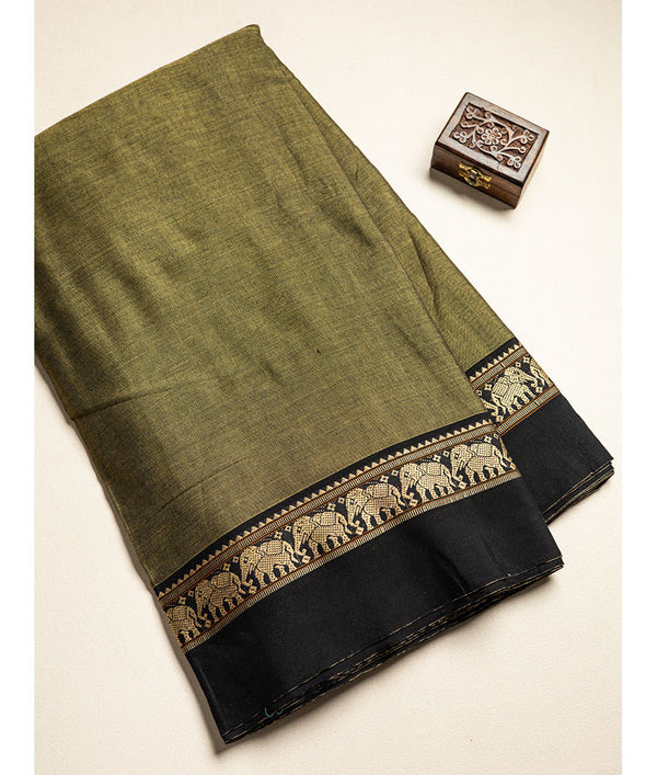 Handloom Cotton Narayanpet Zari Border Fabric