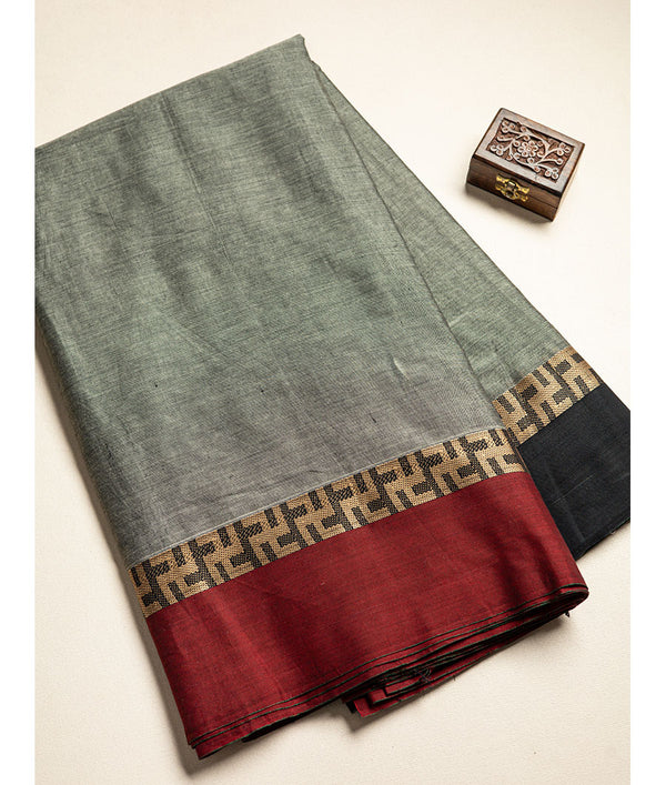 Handloom Cotton Narayanpet Zari Border Fabric