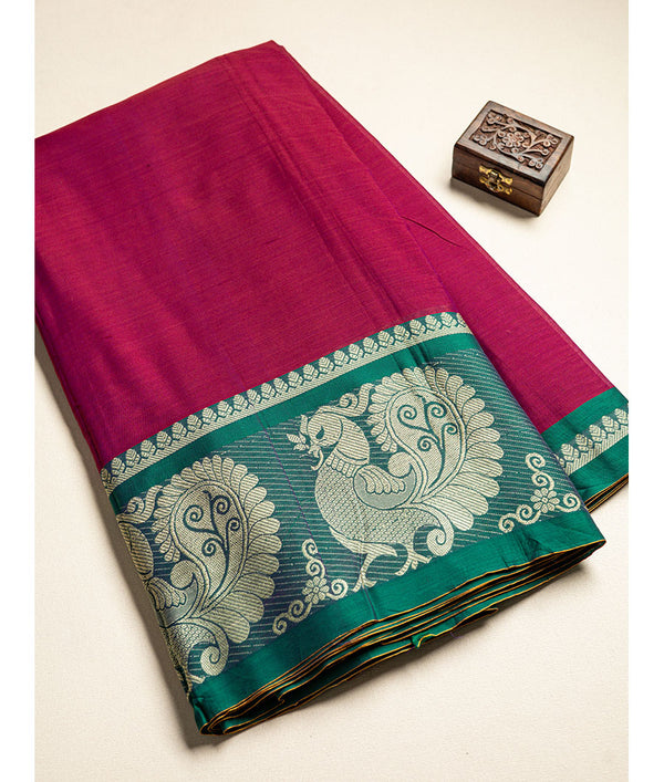 Handloom Cotton Narayanpet Zari Border Fabric
