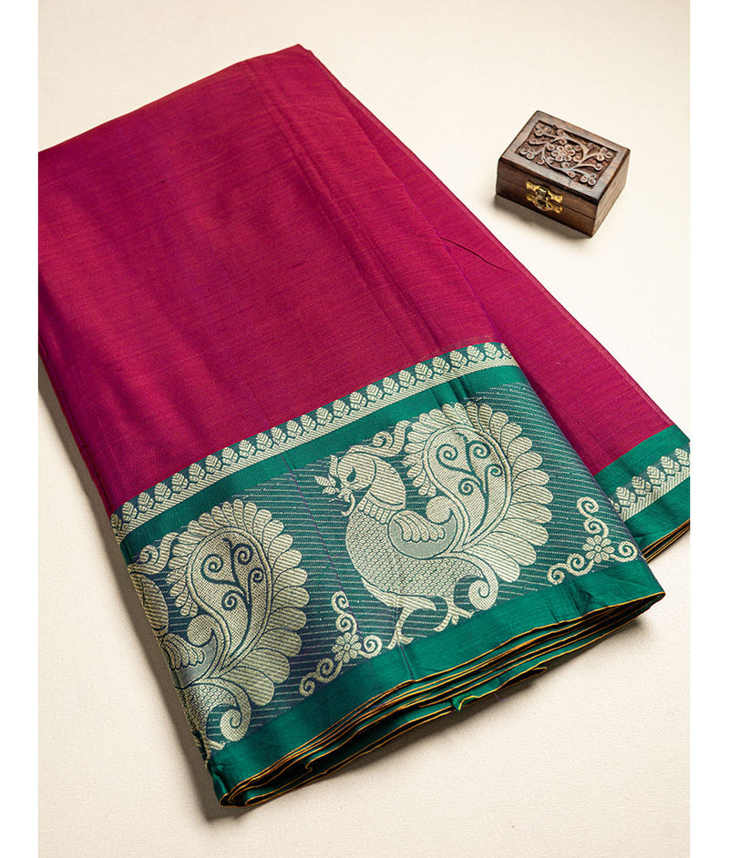 Handloom Cotton Narayanpet Zari Border Fabric