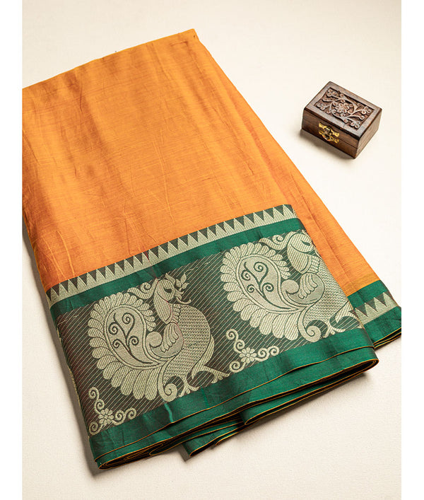 Handloom Cotton Narayanpet Zari Border Fabric