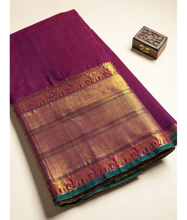 Handloom Cotton Narayanpet Zari Border Fabric