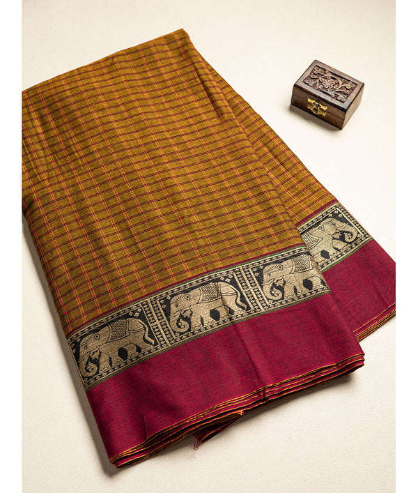 Handloom Cotton Narayanpet Zari Border Fabric