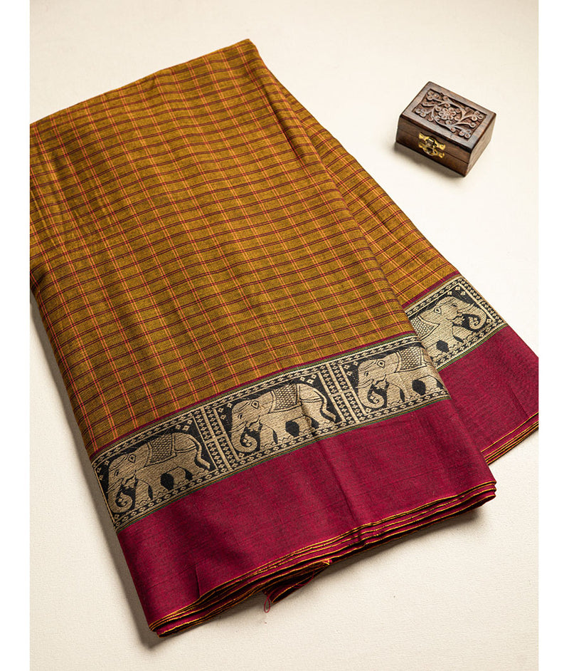 Handloom Cotton Narayanpet Zari Border Fabric