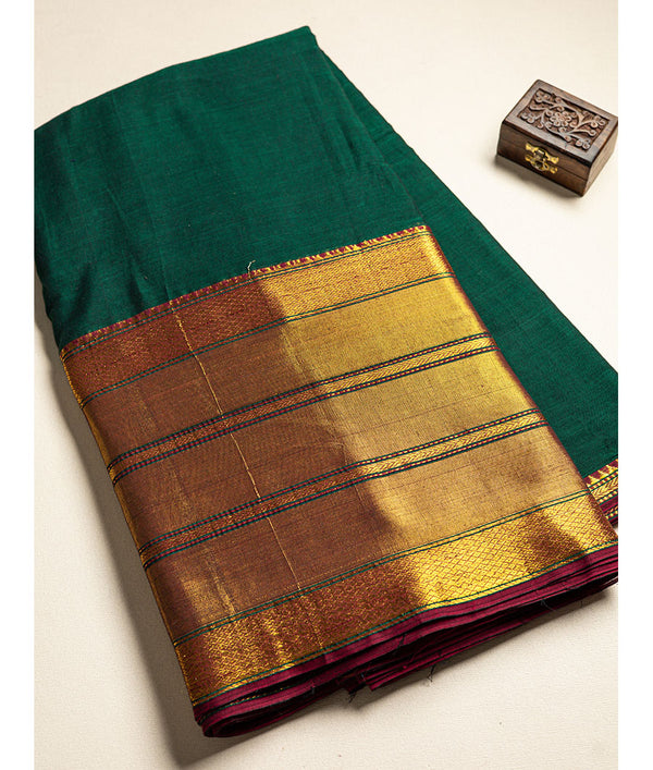 Handloom Cotton Narayanpet Zari Border Fabric