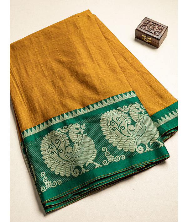 Handloom Cotton Narayanpet Zari Border Fabric