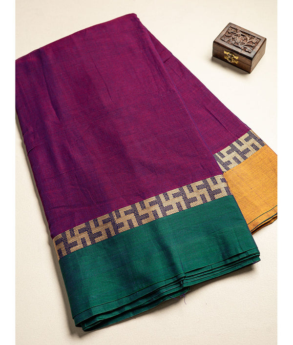 Handloom Cotton Narayanpet Zari Border Fabric