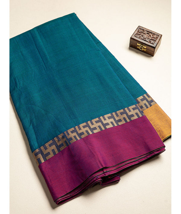 Handloom Cotton Narayanpet Zari Border Fabric