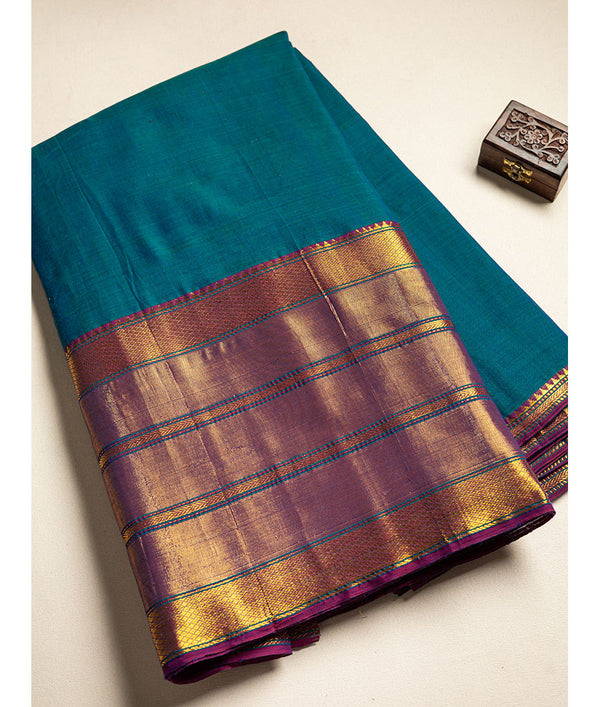 Handloom Cotton Narayanpet Zari Border Fabric
