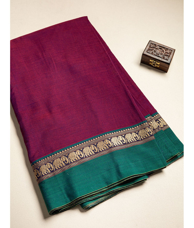 Handloom Cotton Narayanpet Zari Border Fabric