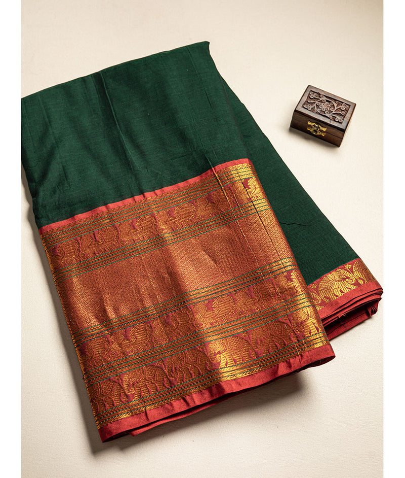 Handloom Cotton Narayanpet Zari Border Fabric