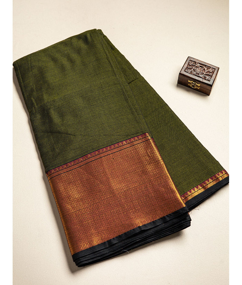 Handloom Cotton Narayanpet Zari Border Fabric