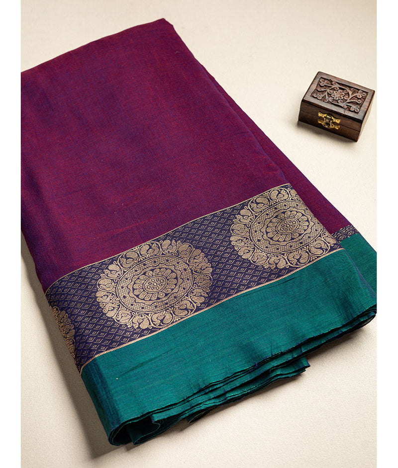 Handloom Cotton Narayanpet Zari Border Fabric
