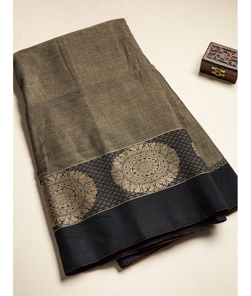 Handloom Cotton Narayanpet Zari Border Fabric