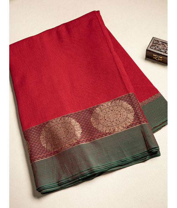 Handloom Cotton Narayanpet Zari Border Fabric