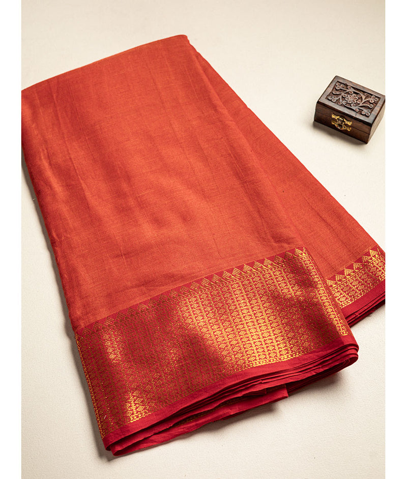 Handloom Cotton Narayanpet Zari Border Fabric