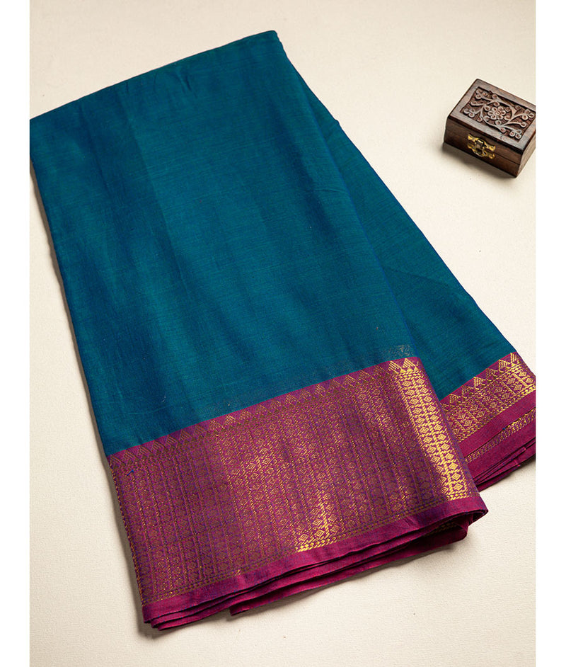Handloom Cotton Narayanpet Zari Border Fabric