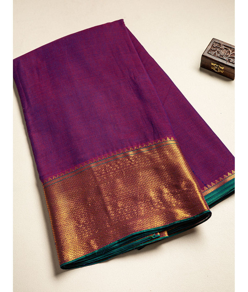 Handloom Cotton Narayanpet Zari Border Fabric