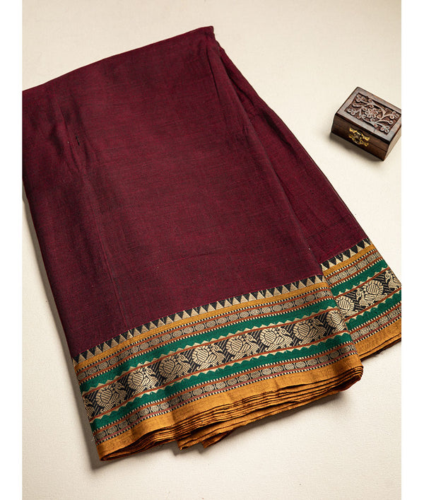 Handloom Cotton Narayanpet Zari Border Fabric