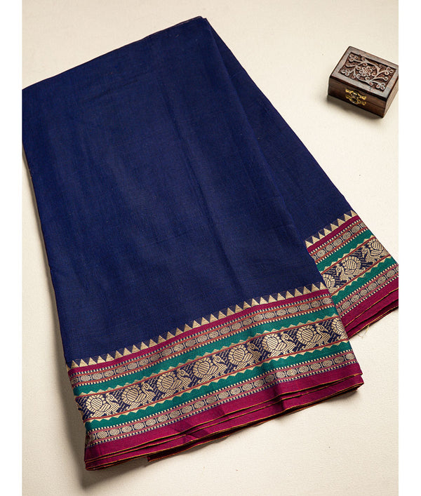 Handloom Cotton Narayanpet Zari Border Fabric
