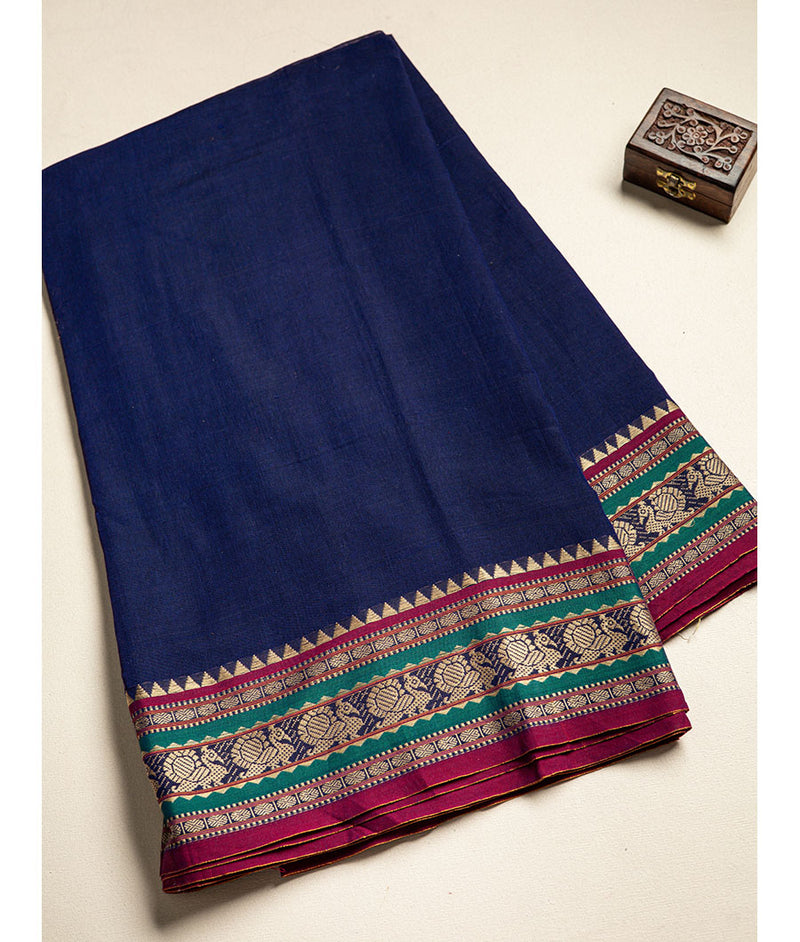 Handloom Cotton Narayanpet Zari Border Fabric