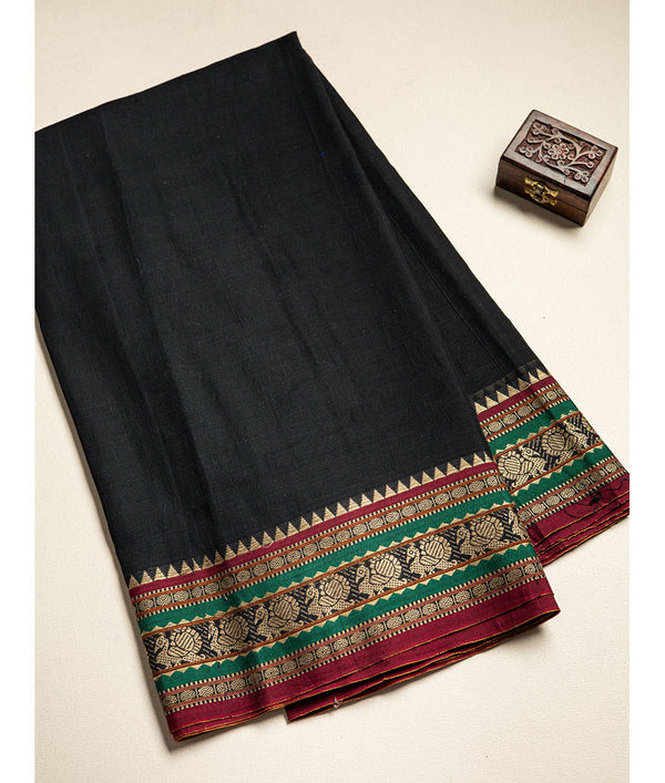 Handloom Cotton Narayanpet Zari Border Fabric