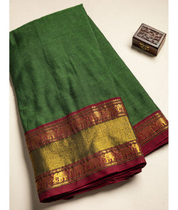 Handloom Cotton Narayanpet Zari Border Fabric