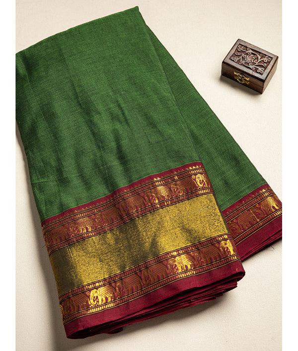 Handloom Cotton Narayanpet Zari Border Fabric