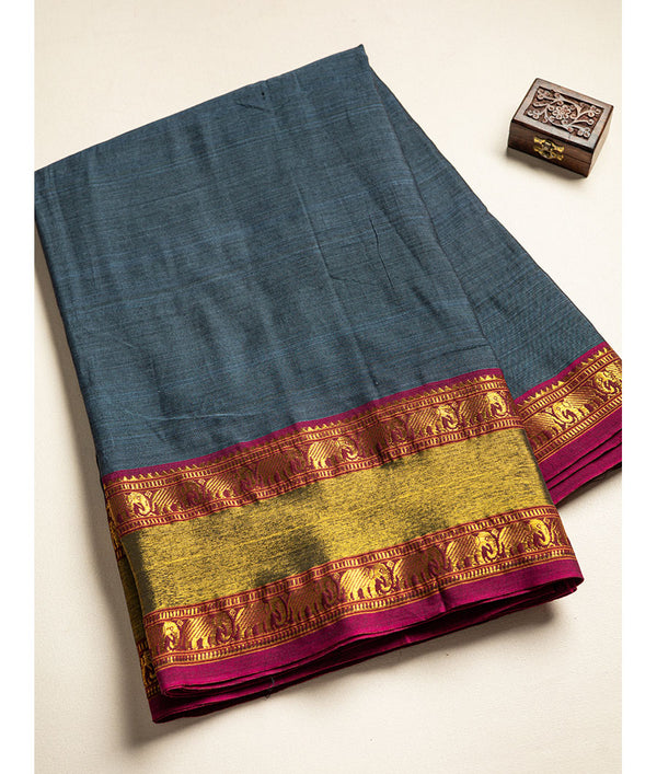 Handloom Cotton Narayanpet Zari Border Fabric
