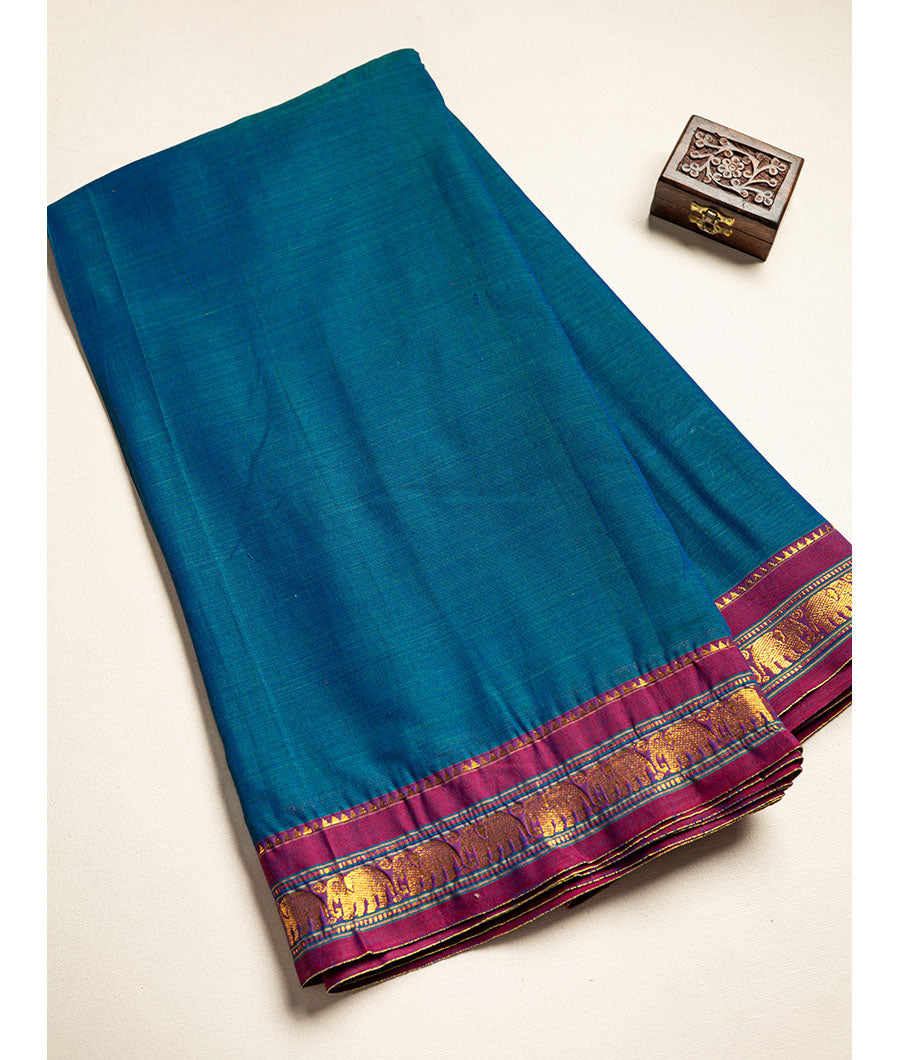 Handloom Cotton Narayanpet Zari Border Fabric