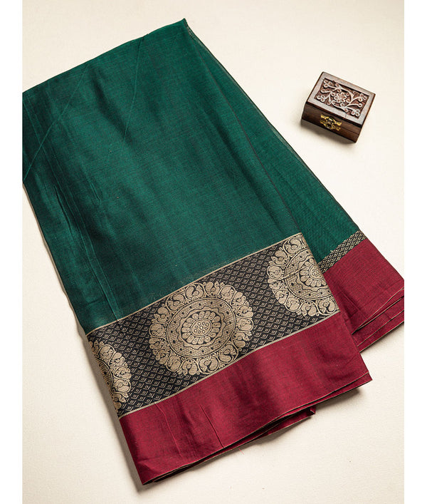 Handloom Cotton Narayanpet Zari Border Fabric
