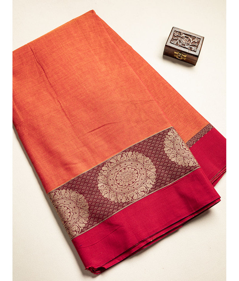 Handloom Cotton Narayanpet Zari Border Fabric