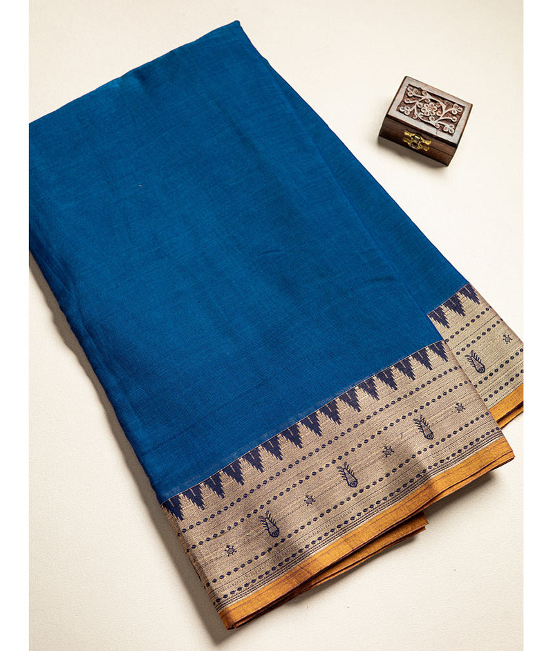Handloom Cotton Narayanpet Zari Border Fabric