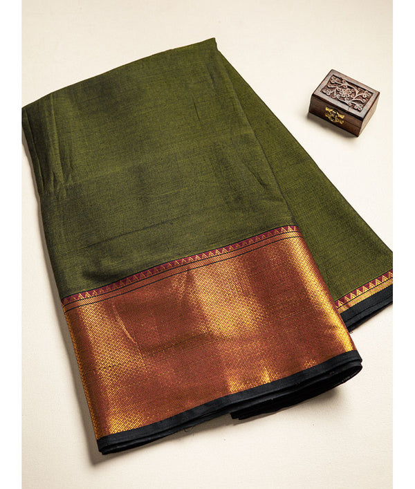 Handloom Cotton Narayanpet Zari Border Fabric