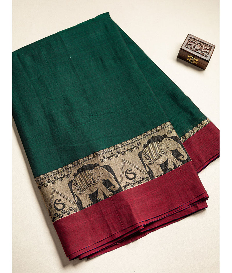Handloom Cotton Narayanpet Zari Border Fabric