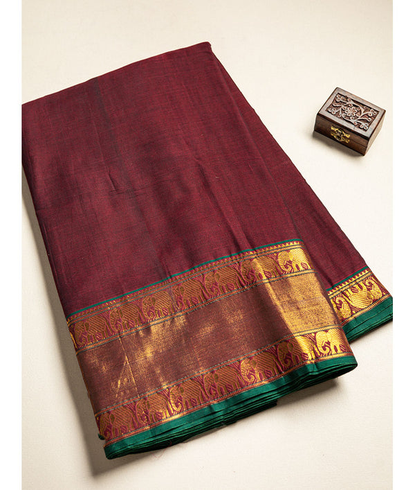 Handloom Cotton Narayanpet Zari Border Fabric