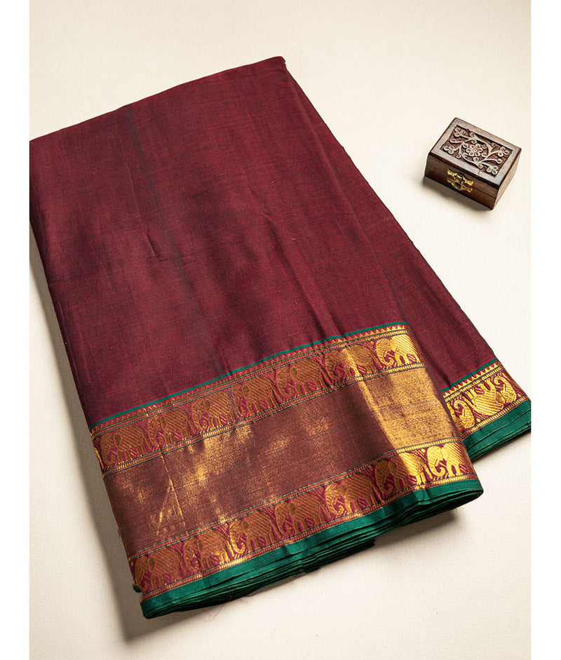 Handloom Cotton Narayanpet Zari Border Fabric