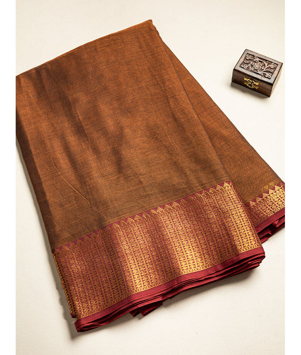 Handloom Cotton Narayanpet Zari Border Fabric