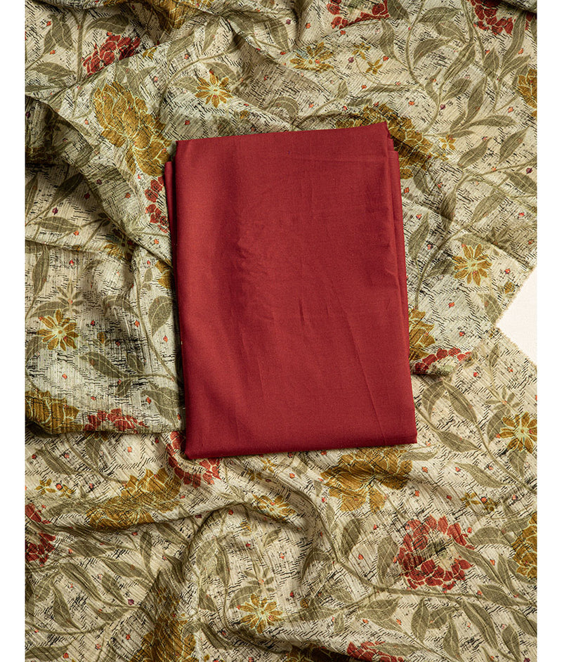 Malai cotton with crushed tissue dupatta
