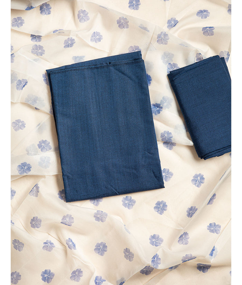 Malai cotton with organza dupatta