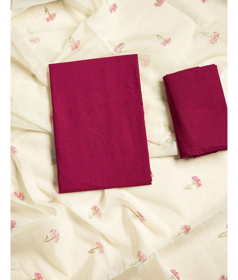 Malai cotton with organza dupatta